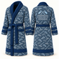 Personalized Concrete Finisher Bathrobe blue front and back