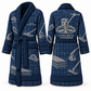 Personalized Concrete Finisher Bathrobe - Blueprint Workshop blue front and back view