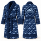 Personalized Concrete Finisher Bathrobe - Diamond Emblems blue front and back view