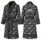 Personalized Concrete Finisher Bathrobe - Diamond Emblems slate front and back view