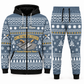 concrete-finisher blue-gray Winter Snowflake full-zip hoodie and jogger combo with Custom Name and Custom Company Name
