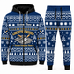 concrete-finisher navy Winter Snowflake full-zip hoodie and jogger combo with Custom Name and Custom Company Name