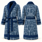 Personalized Crane Operator Bathrobe blue front and back
