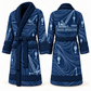 Personalized Crane Operator Bathrobe - Contour Lines blue front and back view