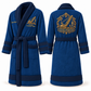 Personalized Crane Operator Bathrobe - Heritage Crest blue front and back view