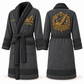 Personalized Crane Operator Bathrobe - Heritage Crest slate front and back view