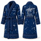 Personalized Crane Operator Bathrobe - Night Shift blue front and back view