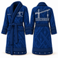 Personalized Crane Operator Bathrobe - Signature Silhouette blue front and back view