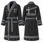 Personalized Crane Operator Bathrobe - Signature Silhouette slate front and back view
