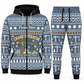 crane-operator blue-gray Winter Snowflake full-zip hoodie and jogger combo with Custom Name and Custom Company Name