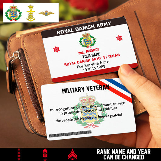 Personalized Denmark Soldier/ Veteran With Rank, Name And Year Aluminum Wallet Card - 17471808