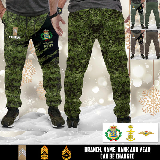Personalized Denmark Soldier/ Veteran With Name And Rank Unisex Jogger - 17584128