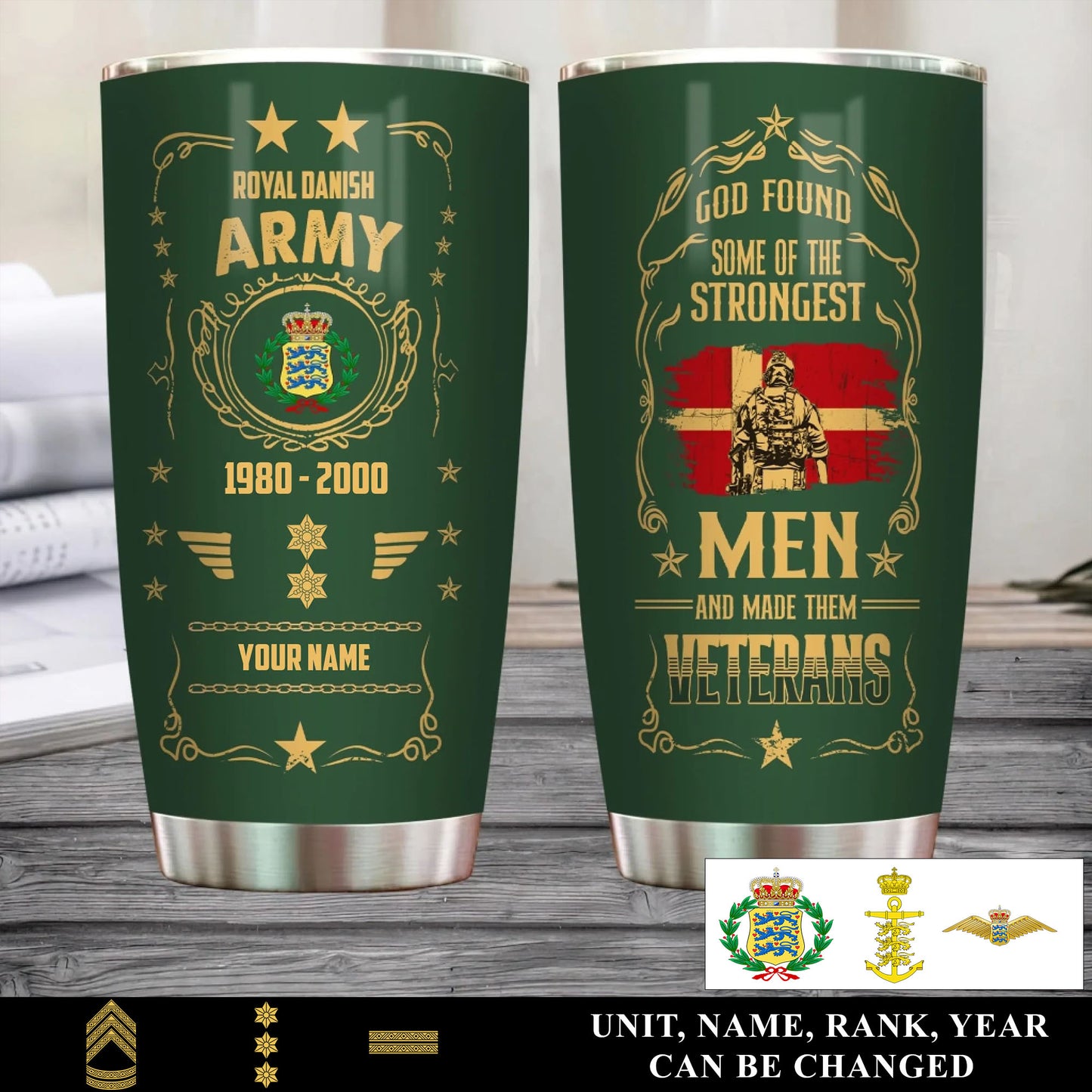 Personalized Denmark Veteran/ Soldier With Rank, Year And Name Camo Tumbler - 17496864