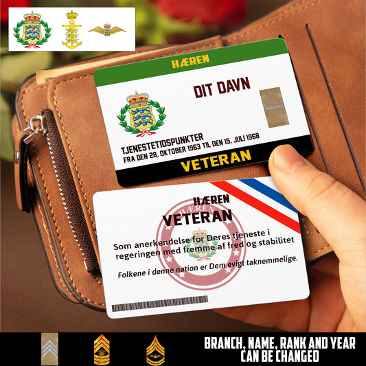 Personalized Denmark Soldier/ Veteran With Rank, Name And Year Aluminum Wallet Card - 17479584