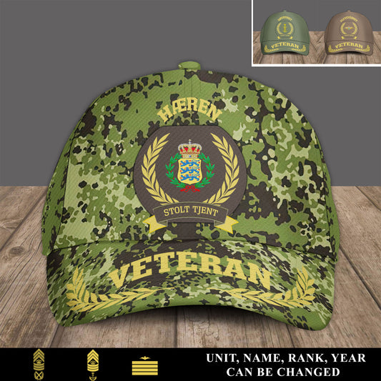 Personalized Rank, Year And Name Denmark Soldier/Veterans Baseball Cap - 17535744