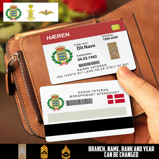Personalized Denmark Soldier/ Veteran With Rank, Name And Year Aluminum Wallet Card - 17502912