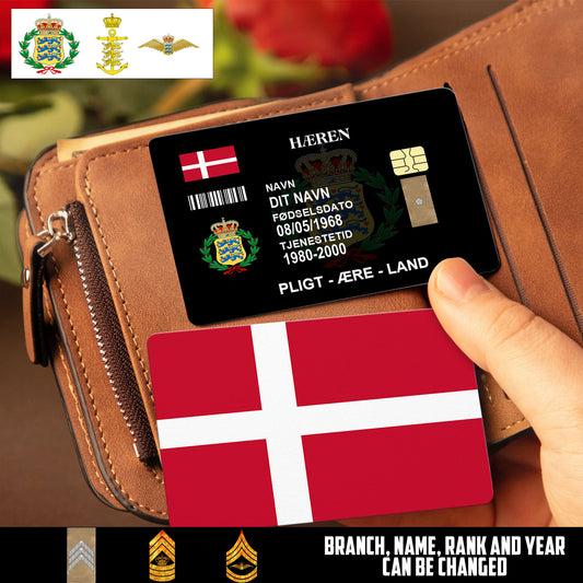 Personalized Denmark Soldier/ Veteran With Rank, Name And Year Aluminum Wallet Card - 17521920