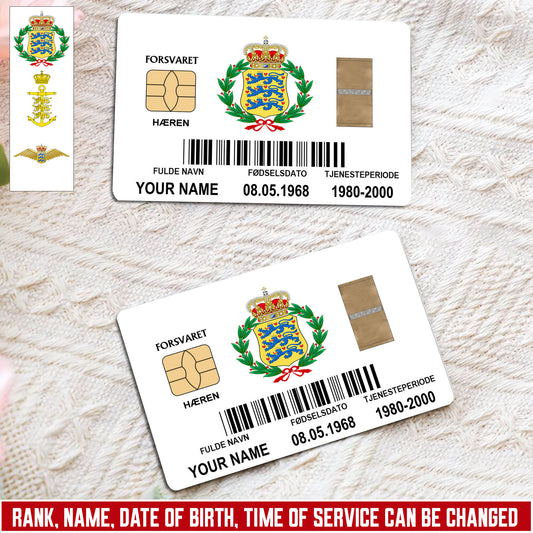 Personalized Denmark Soldier/ Veteran With Rank, Name And Year Aluminum Wallet Card - 1750723201