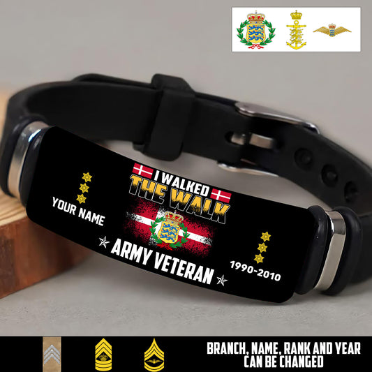 Personalized Denmark Soldier/ Veteran With Rank, Name And Year Bracelet - 17521056