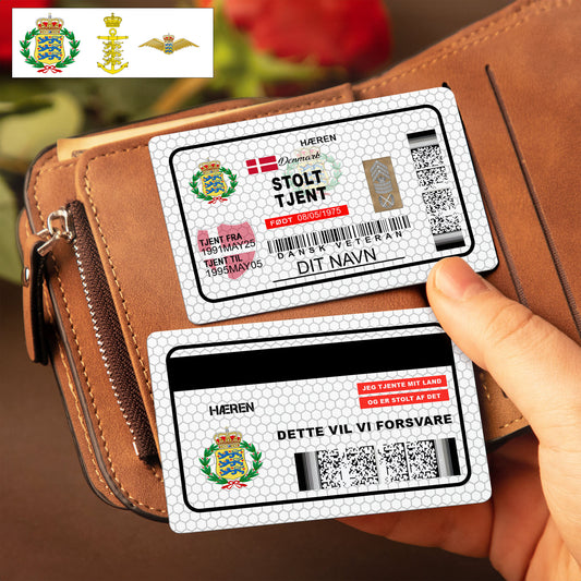Personalized Denmark Soldier/ Veteran With Rank, Name And Year Aluminum Wallet Card - 1747094401