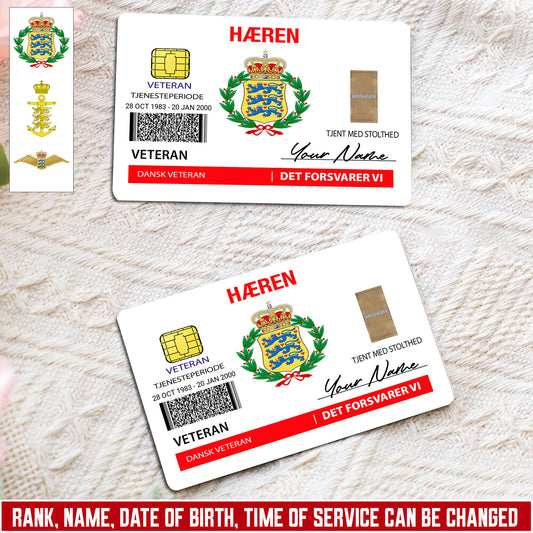 Personalized Denmark Soldier/ Veteran With Rank, Name And Year Aluminum Wallet Card - 17671392
