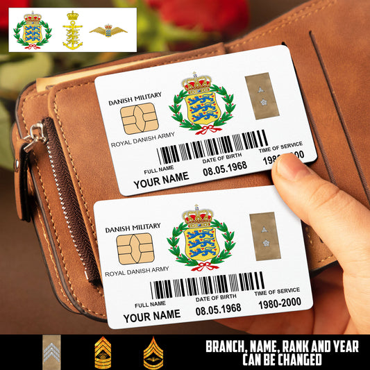 Personalized Denmark Soldier/ Veteran With Rank, Name And Year Aluminum Wallet Card - 17507232