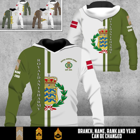 Personalized Denmark Soldier/Veteran with Rank, Year And Name Hoodie All Over Printed - 17466624