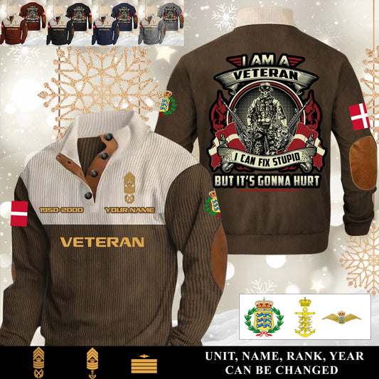 Personalized Denmark Soldier/ Veteran With Name, Year And Rank Sports Sweatshirt - 17554752
