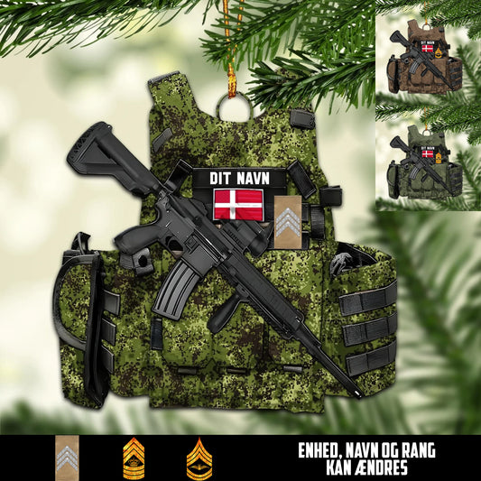 Dansk Soldatvest Pynt – Tilpas med Navn, Rang & Camouflage - 17577216