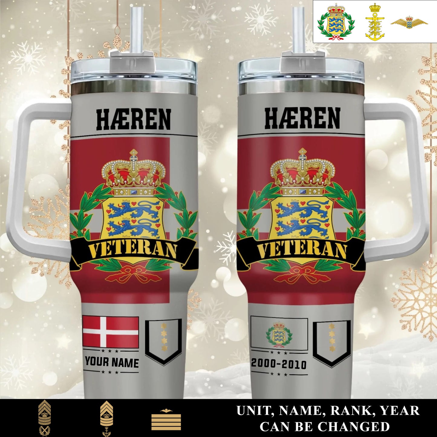 Personalized Denmark Veteran/ Soldier With Rank, Year And Name Camo Tumbler - 17652384