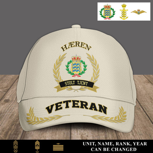 Personalized Rank, Year And Name Denmark Soldier/Veterans Baseball Cap - 17536608