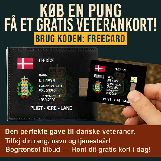 Personalized Denmark Soldier/ Veteran With Rank, Name And Year Leather Wallet - 17525376