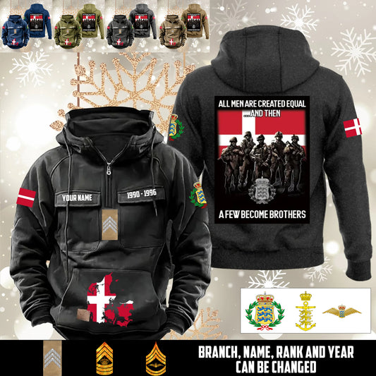 Personalized Denmark Soldier/Veteran Vintage Hoodie All Over Printed - 1760486401