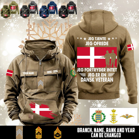 Personalized Denmark Soldier/Veteran Vintage Hoodie All Over Printed - 17560800