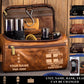 Personalized Denmark Soldier/ Veteran With Name And Rank Leather Toiletry Bag - 17591040