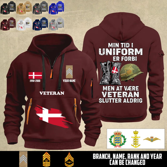 Personalized Denmark Soldier/ Veteran With Name, Year And Rank Zip Hoodie Multicolor - 17557344