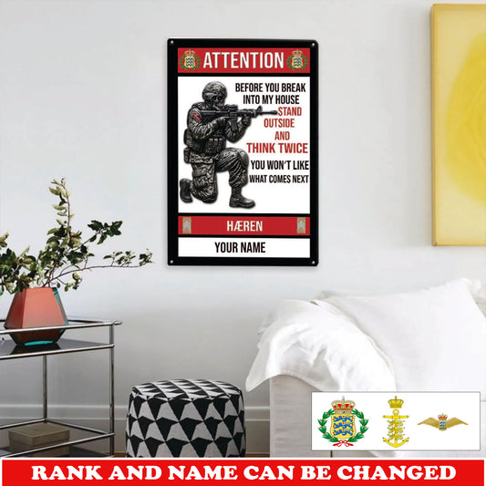 Personalized Denmark Soldier/ Veteran Cut Metal Sign - 17759520