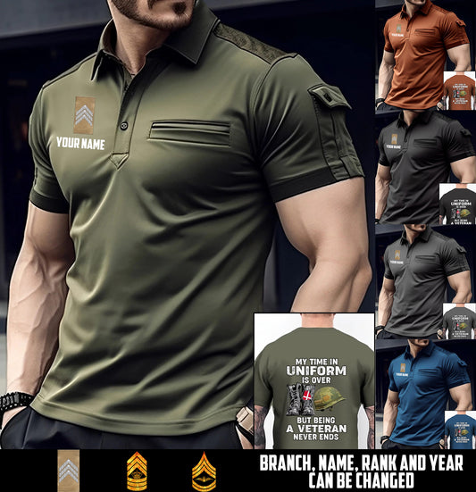 Personalized Denmark Soldier/Veteran with Name and Rank Polo Shirt With Pocket - 17550432