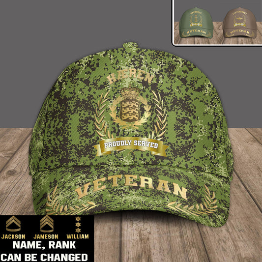 Personalized Rank, Year And Name Denmark Soldier/Veterans Baseball Cap - 17534016