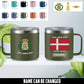 Personalized Denmark Soldier/ Veteran With Name  Stainless Steel Coffee Mug Printed - 1761177602