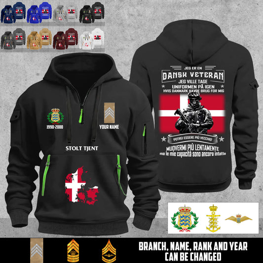 Personalized Denmark Soldier/ Veteran With Name, Year And Rank Zip Hoodie Multicolor - 17667936