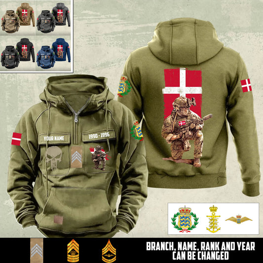 Personalized Denmark Soldier/Veteran Vintage Hoodie All Over Printed - 17487360