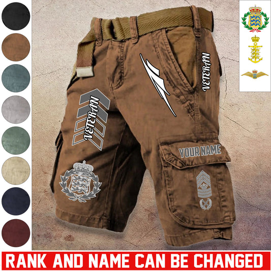 Personalized Denmark Soldier/ Veteran With Rank And Name Demin Shorts Multicolor - 17686944