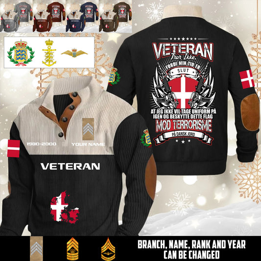 Personalized Denmark Soldier/ Veteran With Name, Year And Rank Sports Sweatshirt - 17644608