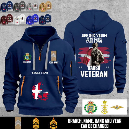 Personalized Denmark Soldier/ Veteran With Name, Year And Rank Zip Hoodie Multicolor - 17666208