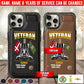 Personalized Denmark Soldier/Veteran Camo with Name, Rank and Year Leather Flip Phone Case - 17648928
