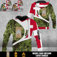 Personalized Denmark Soldier/Veteran Camo with Name & Rank Hoodie All Over Printed - 17675712