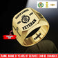 Personalized Denmark Soldier/Veteran with Name, Year and Rank Engraved Men’s Ring - 17640288