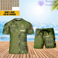 Personalized Denmark Soldier/ Veteran Camo With Name And Rank Combo T-Shirt + Short 3D Printed - 17150400