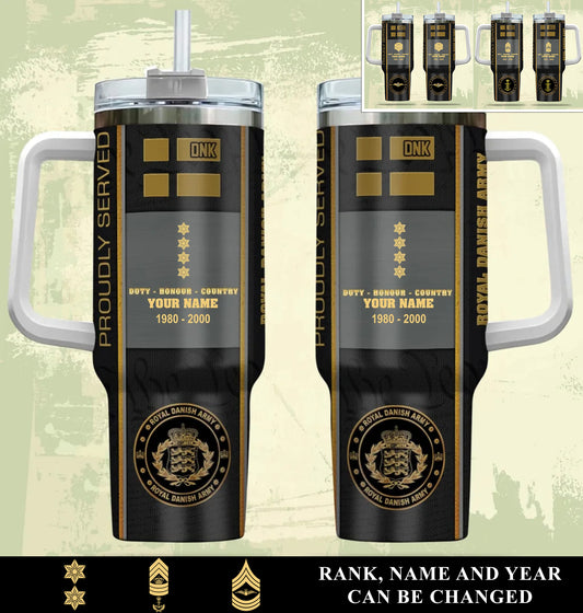 Personalized Denmark Veteran/ Soldier With Rank, Year And Name Camo Tumbler - 17434656